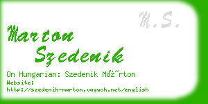 marton szedenik business card